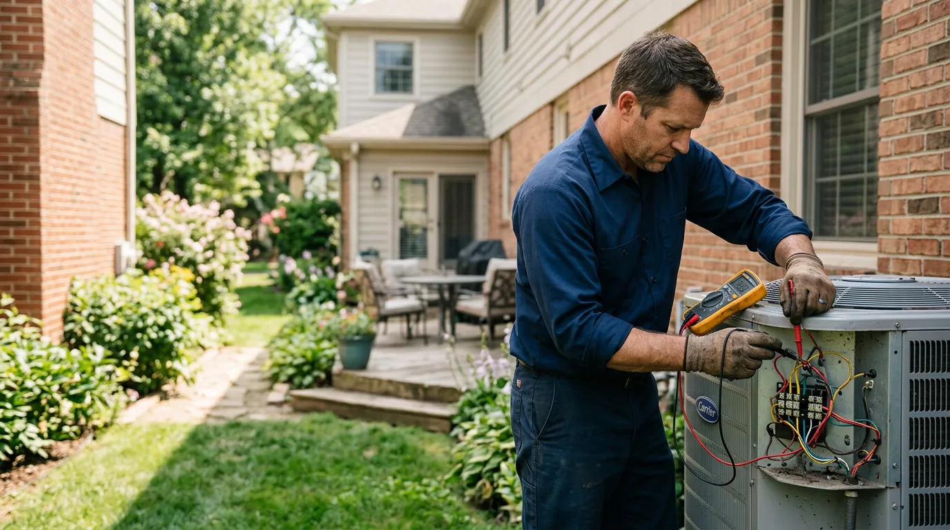 HVAC technician working near Medford, OK